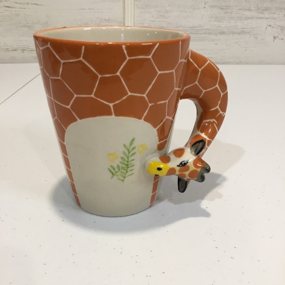Homee 3D Giraffe Neck Handle Coffee Tea Mug 14oz Ceramic